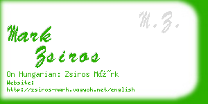 mark zsiros business card